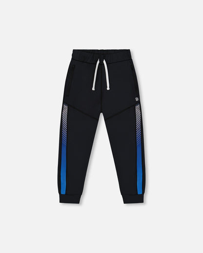 Pantalon de sport bleu et noir