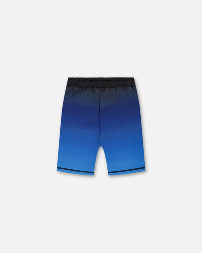 Short de sport bleu et noir