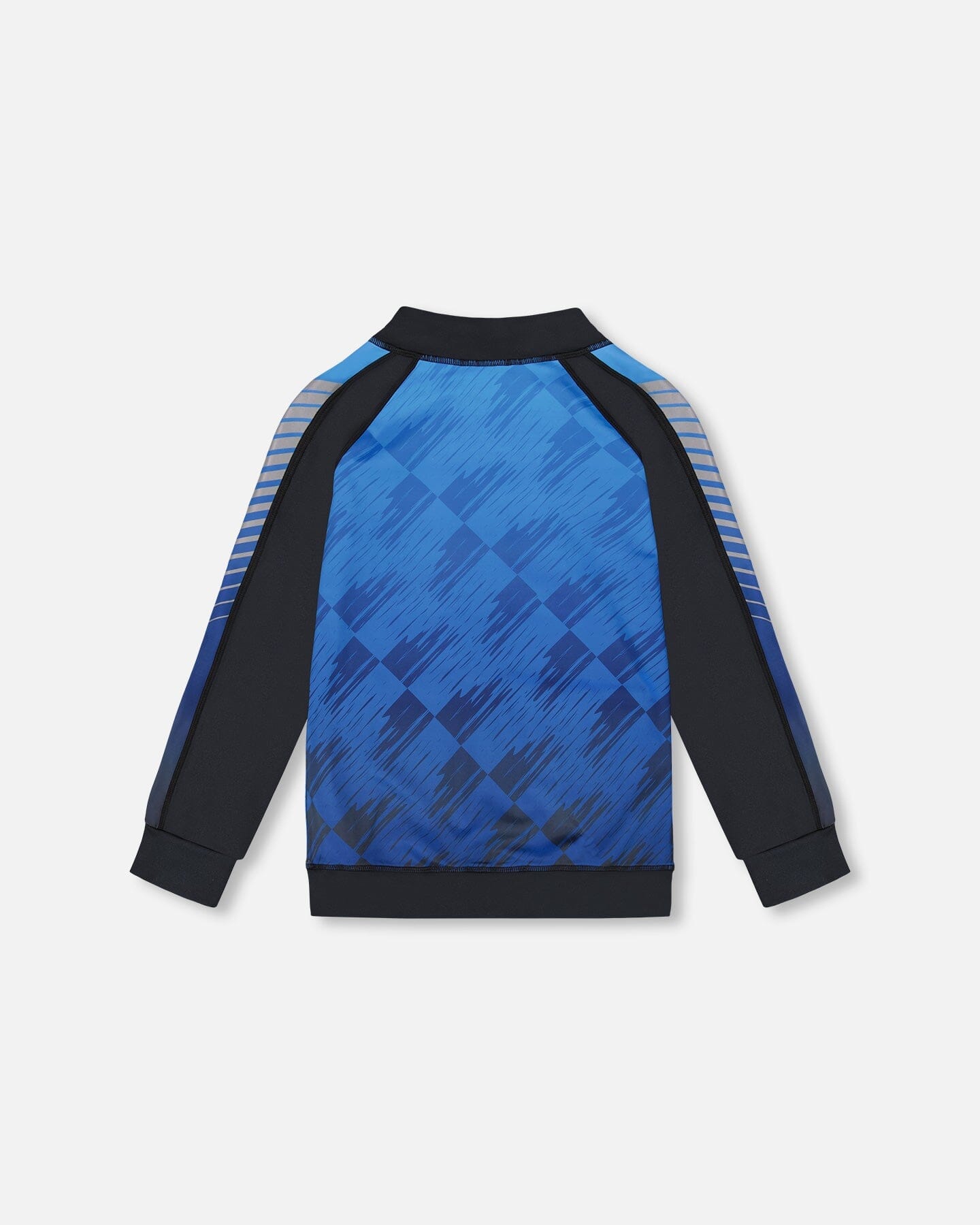 Cardigan de sport zippé imprimé bleu et noir
