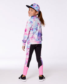Legging athlétique colorblock noir et papillons multicolores