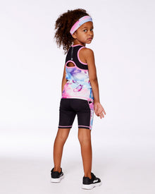 Débardeur de sport colorblock noir imprimé papillons