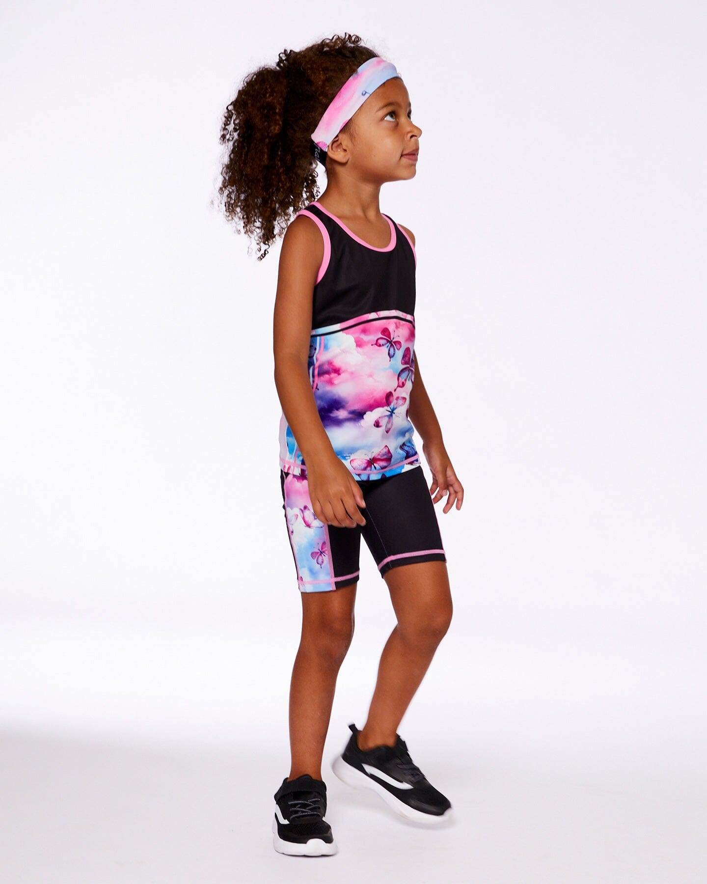 Printed Athletic Headband Pink, Blue And Butterflies