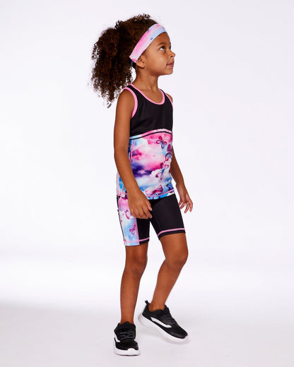 Printed Athletic Headband Pink, Blue And Butterflies