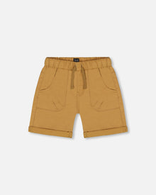 Short en sergé extensible - Fauve