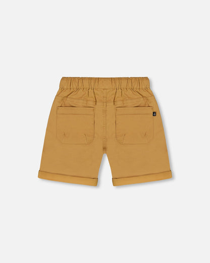 Short en sergé extensible - Fauve