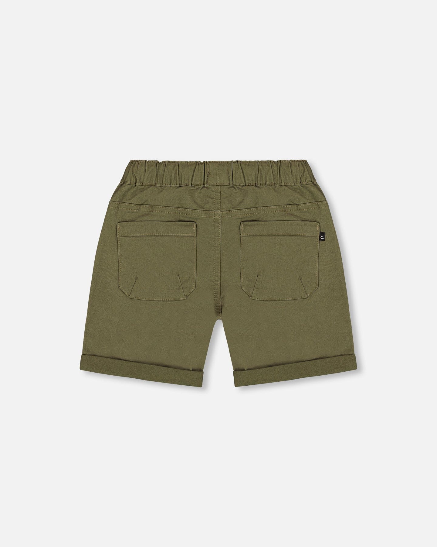 Short en sergé extensible vert olive foncé