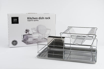 ITY 2 Tier Dish Rack with Chrome Tray - G3386