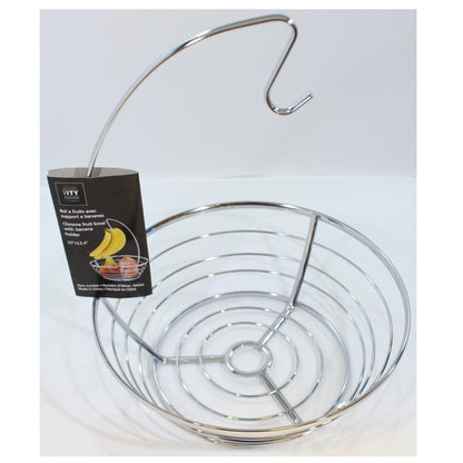 ITY Chrome Fruit Bowl with Banana holder - G4332