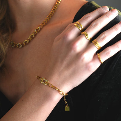 Bracelet GAILA Deco trombone avec pièce centrale incrustée de zircone