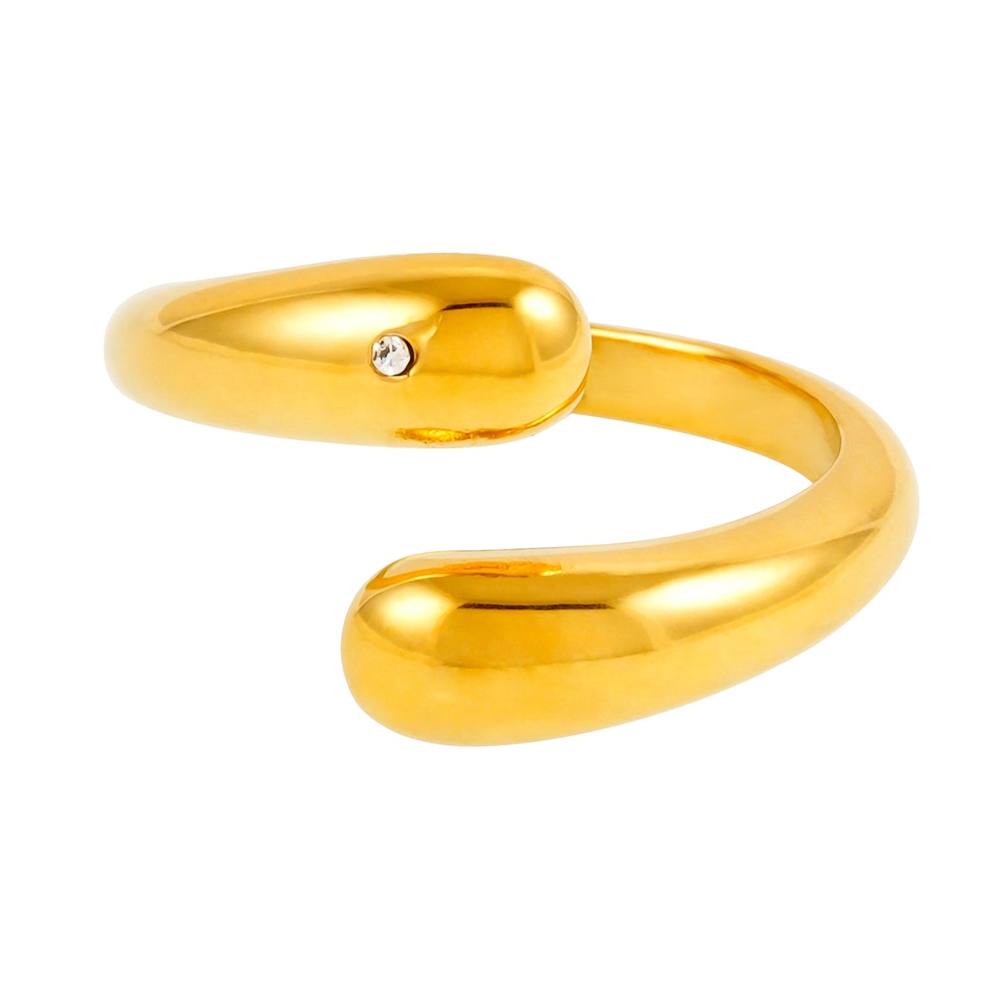 GARUVA : Bague abstraite moderne avec Solitaire Zircon en Or