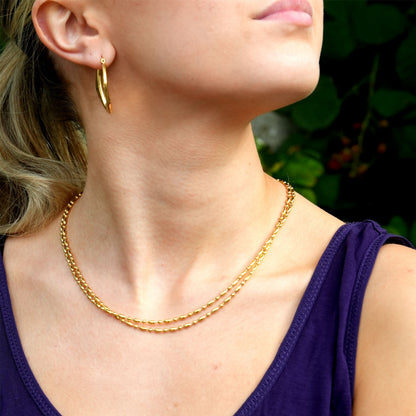 CALIXIA « Sophistication sculptée : Découvrez l'attrait des boucles d'oreilles créoles géométriques irrégulières ! ».