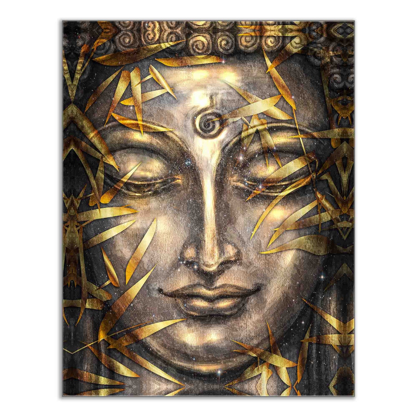 Décoration Murale - Toile Imprimée Bouddha Doré - Œuvre d'Art