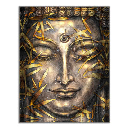 Décoration Murale - Toile Imprimée Bouddha Doré - Œuvre d'Art