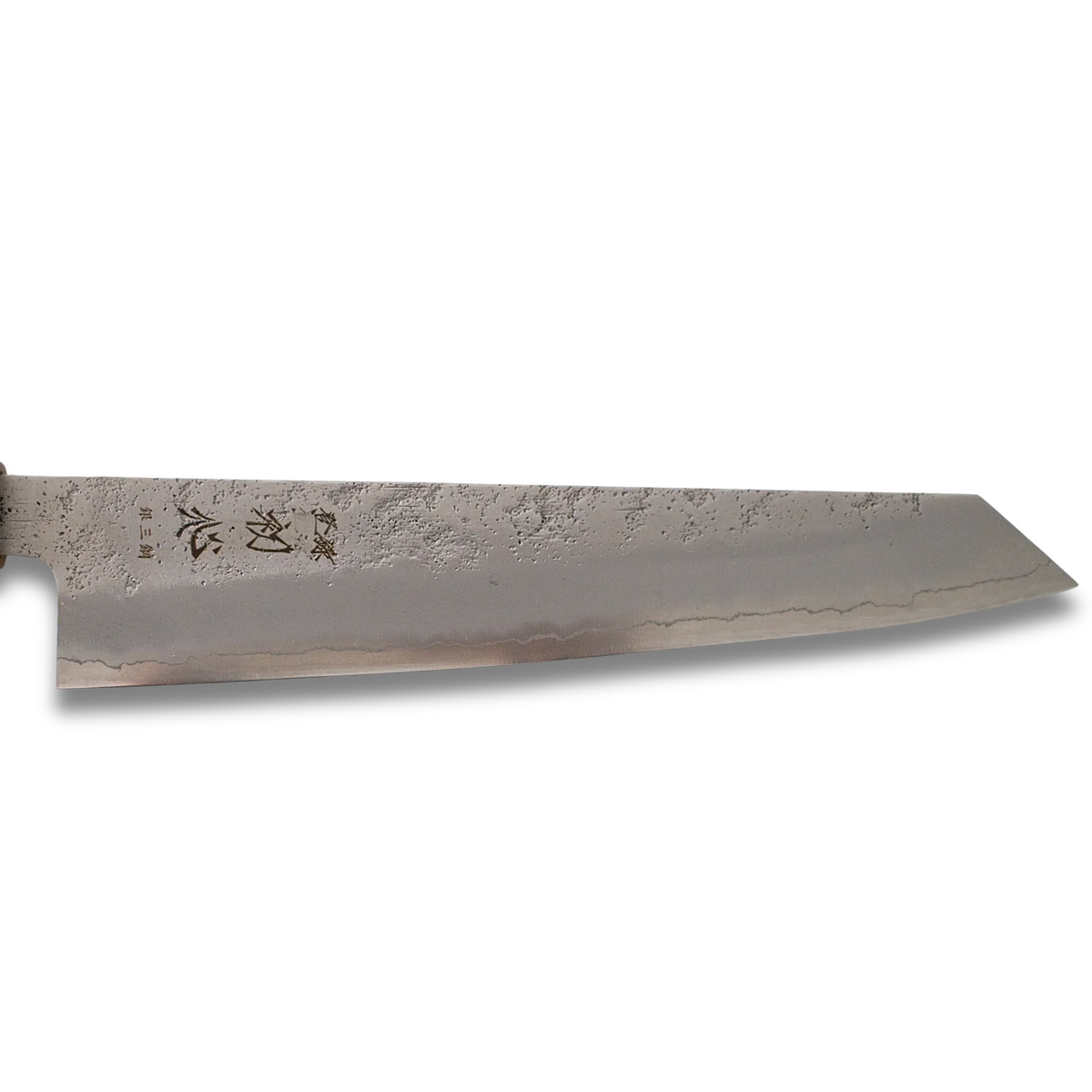 Ginrei Silver 3-Layer Nashiji Kiritsuke Gyuto Knife Olive Wood Handle 205mm
