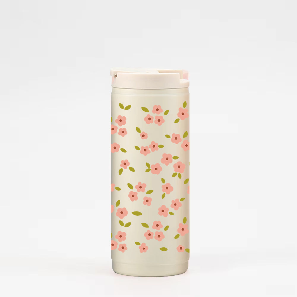 Gobelet isotherme 16oz - crème bloom rose