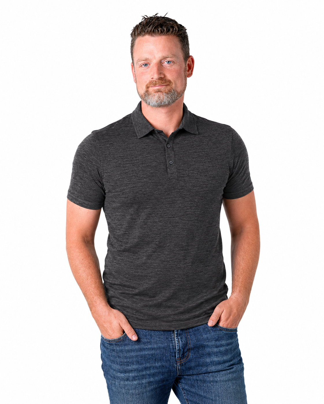 Polo de golf léger en laine mérinos pour homme