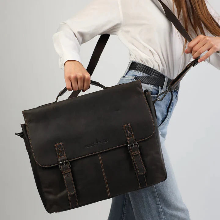 Sacoche pour ordinateur portable en cuir Greenwood