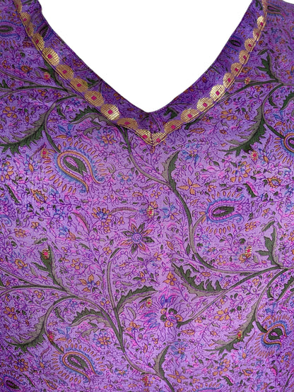 PRC6425 Kaftan Avatar en pure soie longueur midi