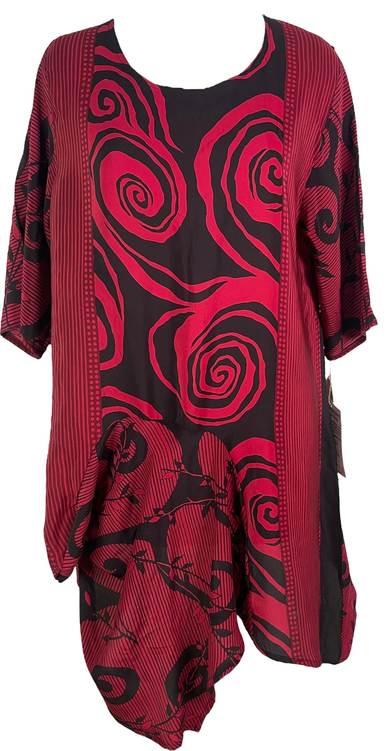 PRC6544 Tunique-robe Avatar Pure Soie à Poche Auto-tissu