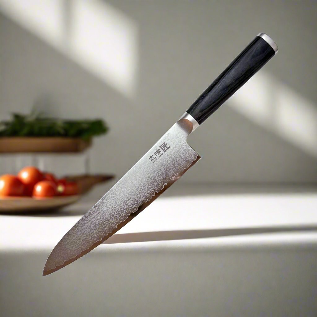 Couteau de chef Gyuto Miyako SUS 210mm | Lame en acier Damas 33 couches – Fabriqué au Japon