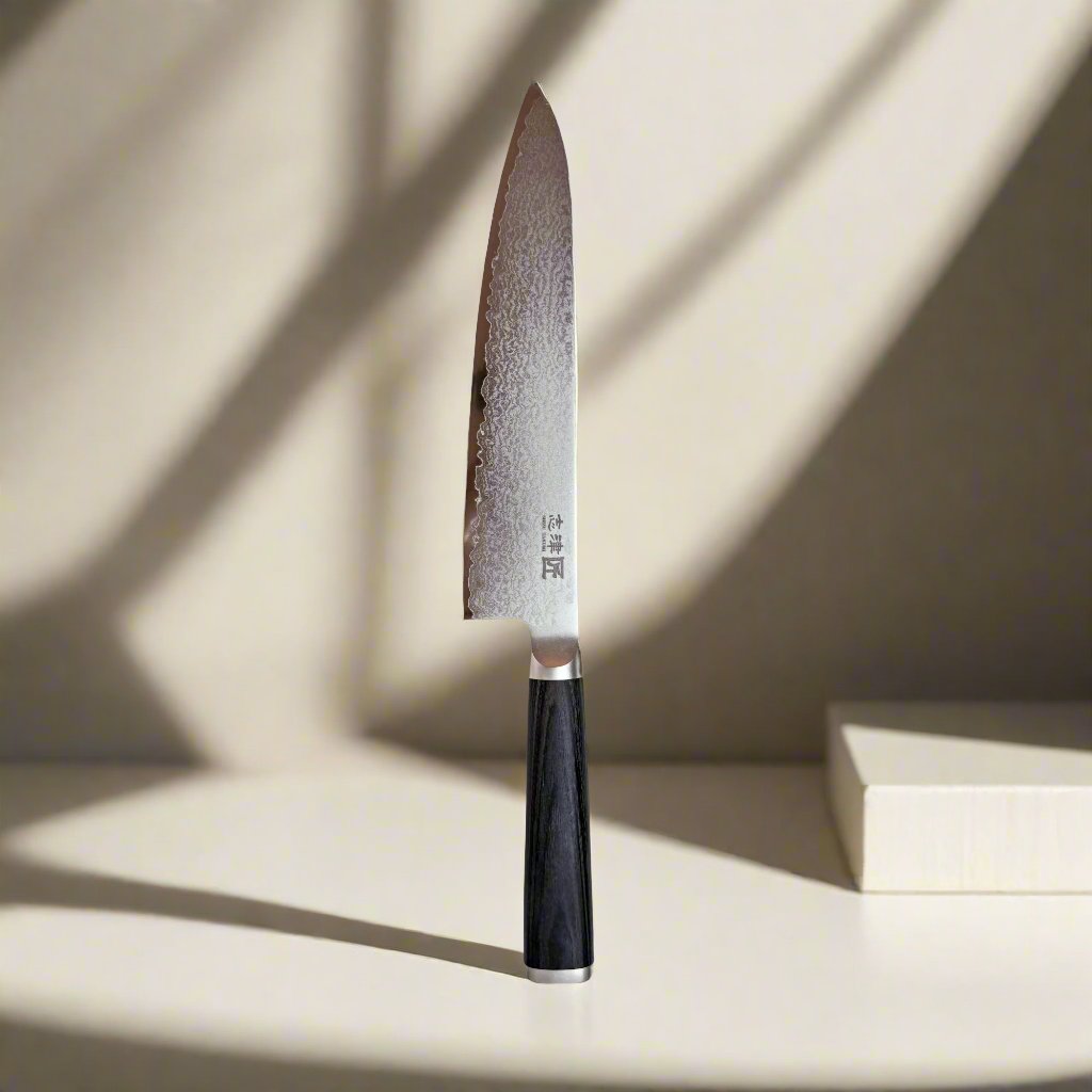 Couteau de chef Gyuto Miyako SUS 210mm | Lame en acier Damas 33 couches – Fabriqué au Japon