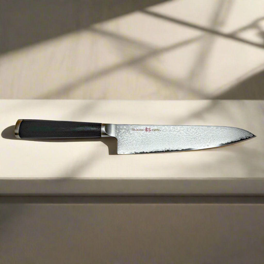 Couteau de chef Gyuto Miyako SUS 210mm | Lame en acier Damas 33 couches – Fabriqué au Japon