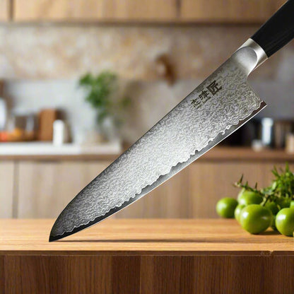 Couteau de chef Gyuto Miyako SUS 210mm | Lame en acier Damas 33 couches – Fabriqué au Japon