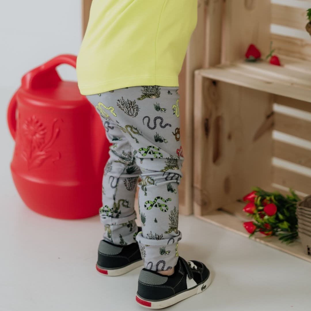 Youth Bamboo Leggings | Orange Smilies