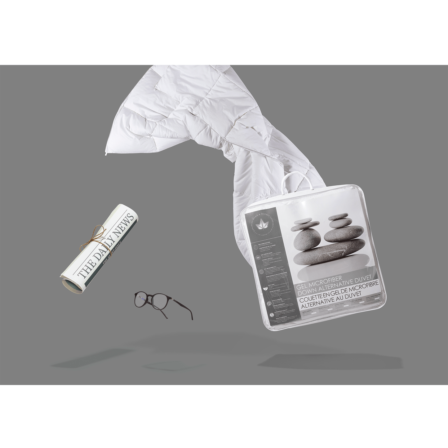 Couette microfibre duvet d'oie synthétique