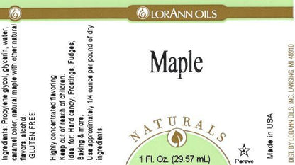Maple Flavoring - Compounded Natural Flavors 16 oz., 1 Gallon, 5 Gallon - Ships Free Within Canada on Orders Above CAD $199