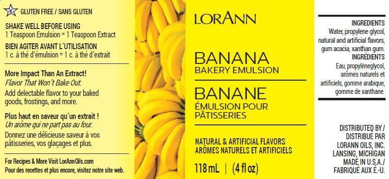 Banana Bakery Emulsion - 4 oz. - 16 oz., 1 Gallon, 5 Gallons - Bakery Emulsions Canada - Ships Free Within Canada on Orders Above CAD $199
