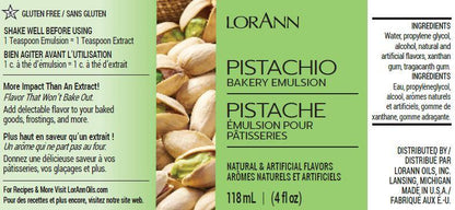 Pistachio Bakery Emulsion - 4 oz. - 16 oz., 1 Gallon, 5 Gallons - Bakery Emulsions Canada - Ships Free Within Canada on Orders Above CAD $199