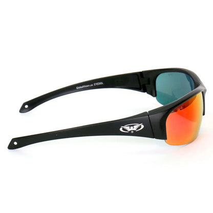 Lunettes de soleil de moto à branches flexibles Global Vision Eyedol. Lunettes de conduite homologuées