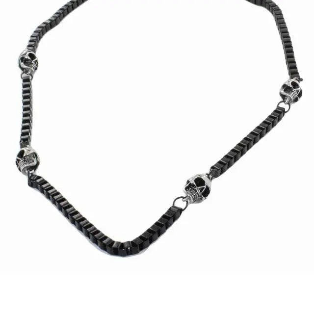 Collier chaîne crâne de motard GoSteel