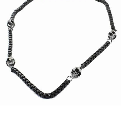 Collier chaîne crâne de motard GoSteel
