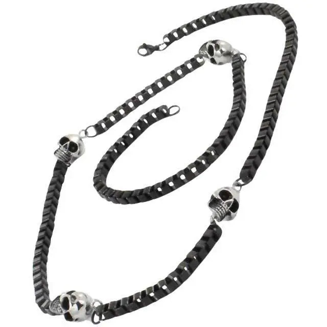 Collier chaîne crâne de motard GoSteel