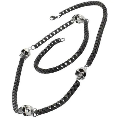 Collier chaîne crâne de motard GoSteel
