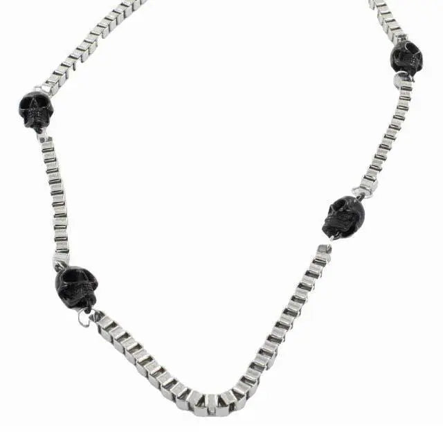 Collier chaîne crâne de motard GoSteel