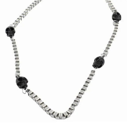 Collier chaîne crâne de motard GoSteel