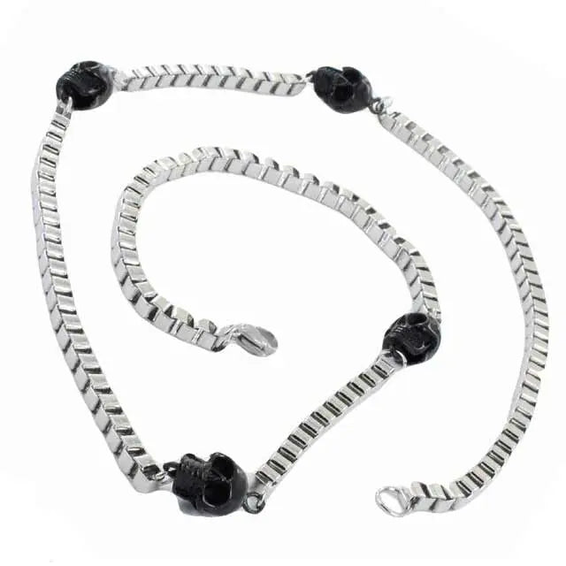 Collier chaîne crâne de motard GoSteel