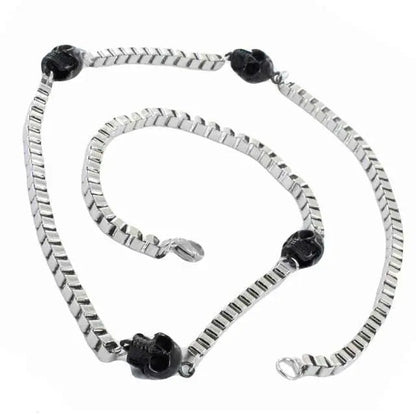 Collier chaîne crâne de motard GoSteel