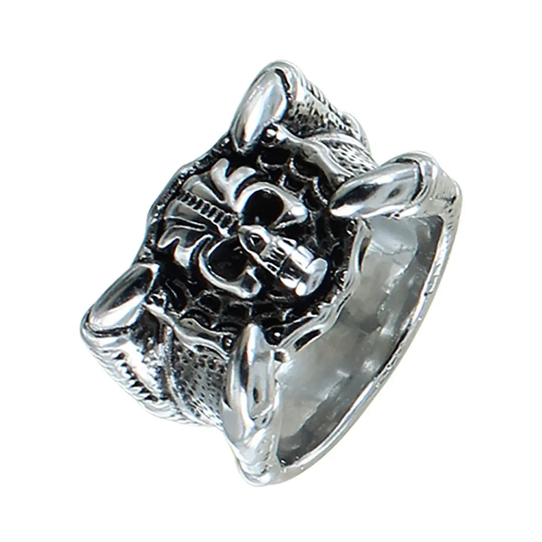 Bague GoSteel chaîne et tête de mort pour homme