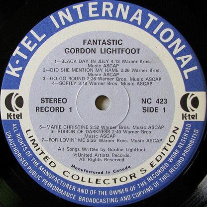 Gordon Lightfoot – Fantastic - 1975 Two-Album Set! Bargain!