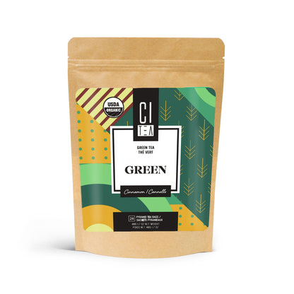 Thé vert biologique à la cannelle - 24 sachets de thé pyramidaux