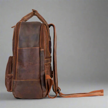 Sac à dos en cuir Greenwood avec compartiments renforcés pour ordinateur portable et tablette