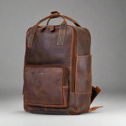 Sac à dos en cuir Greenwood avec compartiments renforcés pour ordinateur portable et tablette