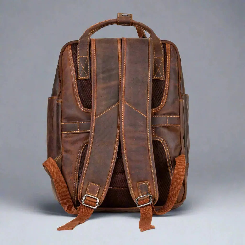 Sac à dos en cuir Greenwood avec compartiments renforcés pour ordinateur portable et tablette