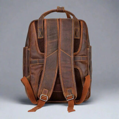Sac à dos en cuir Greenwood avec compartiments renforcés pour ordinateur portable et tablette