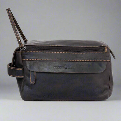 Trousse de toilette de voyage Darwin en cuir Greenwood