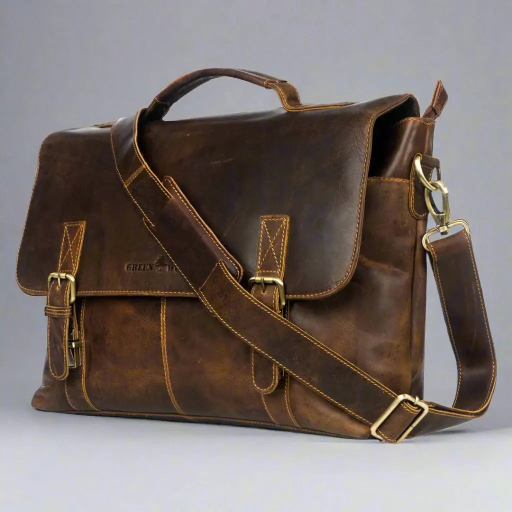 Sacoche pour ordinateur portable en cuir Greenwood